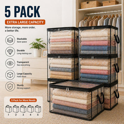 💞LAST DAY 50% OFF ✨📦Fastkora® Large Heavy-Duty Thick Plastic Clear Storage
