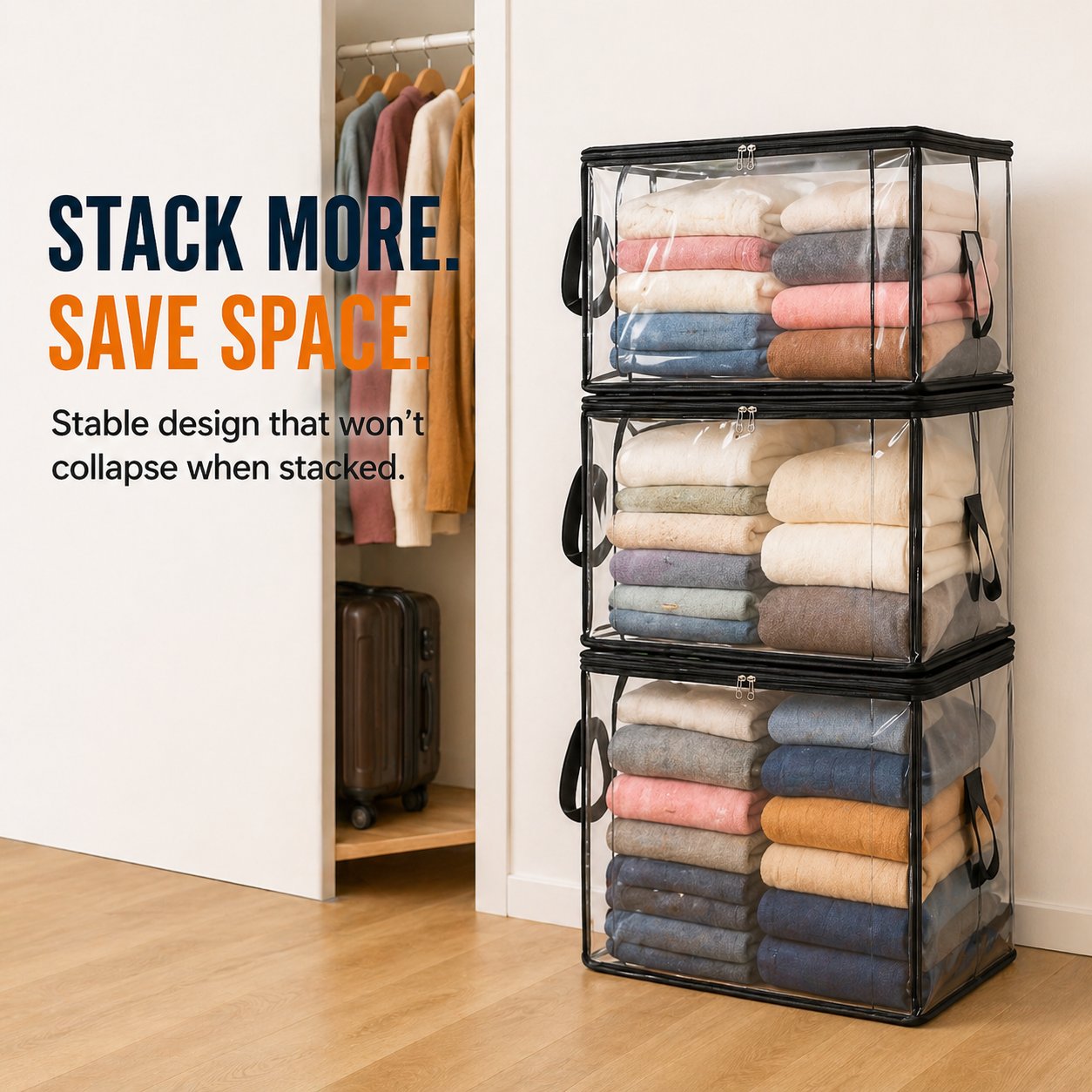 💞LAST DAY 50% OFF ✨📦Fastkora® Large Heavy-Duty Thick Plastic Clear Storage