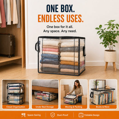 💞LAST DAY 50% OFF ✨📦Fastkora® Large Heavy-Duty Thick Plastic Clear Storage