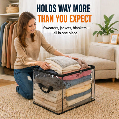 💞LAST DAY 50% OFF ✨📦Fastkora® Large Heavy-Duty Thick Plastic Clear Storage
