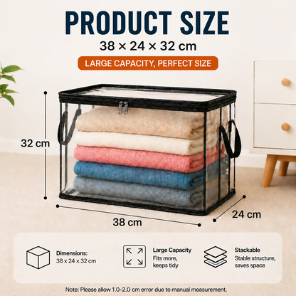 💞LAST DAY 50% OFF ✨📦Fastkora® Large Heavy-Duty Thick Plastic Clear Storage