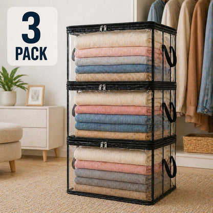 💞LAST DAY 50% OFF ✨📦Fastkora® Large Heavy-Duty Thick Plastic Clear Storage